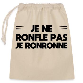 Je ne ronfle pas. Je ronronne - Sac cadeau en coton avec cordon (25 x 30 cm) - nature - Devant