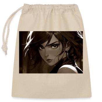Femme Fatale in a Sepia-Colored Retro Look - Closable cotton gift bag (25x30cm) - nature - Front