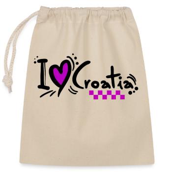 croatia hrvatska croatia hrv hr adria tourism sea - Closable cotton gift bag (25x30cm) - nature - Front