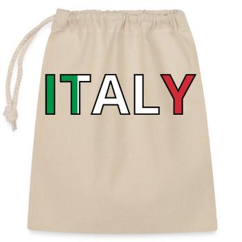 Italy Flag - Closable cotton gift bag (25x30cm) - nature - Front