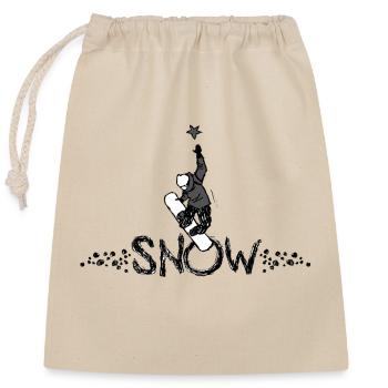 snowboard freestyle - Sac cadeau en coton avec cordon (25 x 30 cm) - nature - Devant