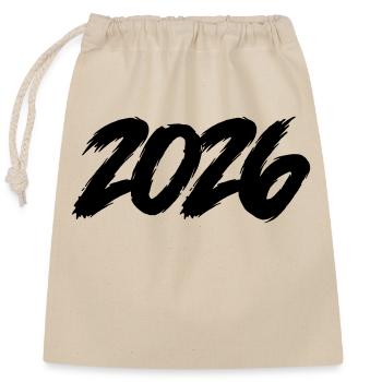 2026 - Sac cadeau en coton avec cordon (25 x 30 cm) - nature - Devant