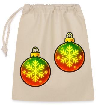 Bal de Noël Boule de Décoration en Flocons de Neige - Sac cadeau en coton avec cordon (25 x 30 cm) - nature - Devant