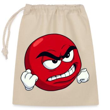 [Dein Text] Personalisiere es - Angry Meme Motiv - Verschließbarer Geschenkbeutel aus Baumwolle (25x30cm) - Natur - Vorne
