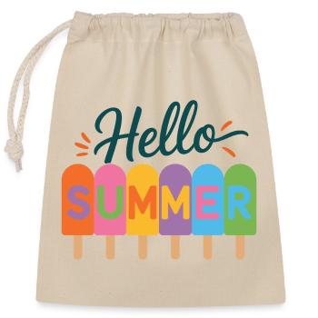 Hello Summer - Closable cotton gift bag (25x30cm) - nature - Front