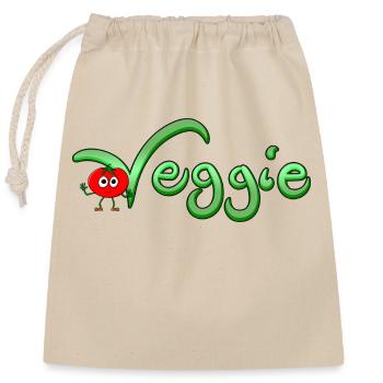 Veggie with tomato - Closable cotton gift bag (25x30cm) - nature - Front