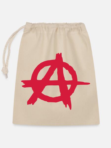 Anarchy - Verschließbarer Geschenkbeutel aus Baumwolle (25x30cm) - Natur