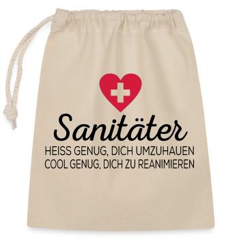 Ambulance man - Closable cotton gift bag (25x30cm) - nature - Front