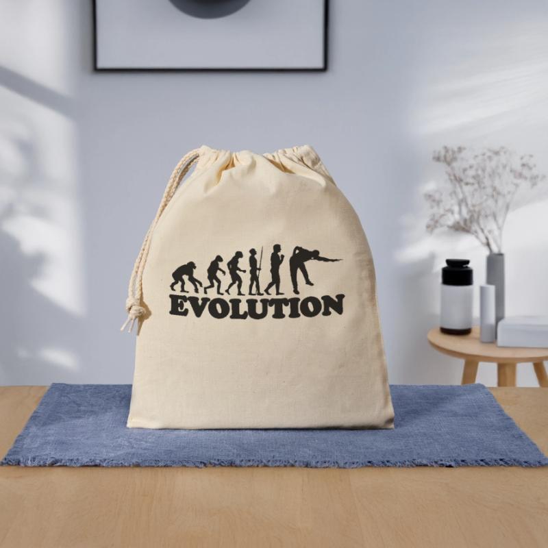 Billiard Gift Evolution Snooker Pool idea Closable cotton gift bag (25x30cm)