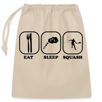 Idée cadeau de joueur de squash endormi - Sac cadeau en coton avec cordon (25 x 30 cm) - nature - Devant