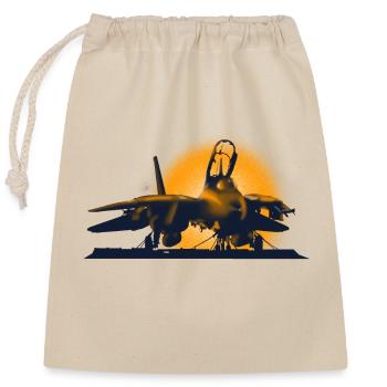 Jet F-14 Tomcat - Closable cotton gift bag (25x30cm) - nature - Front