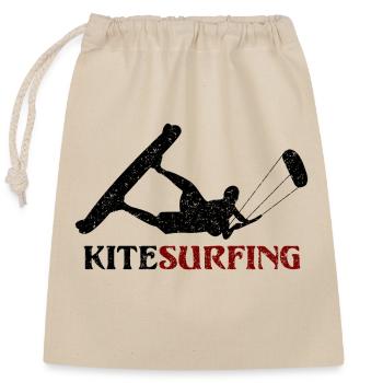 Kitesurf - conception - Sac cadeau en coton avec cordon (25 x 30 cm) - nature - Devant