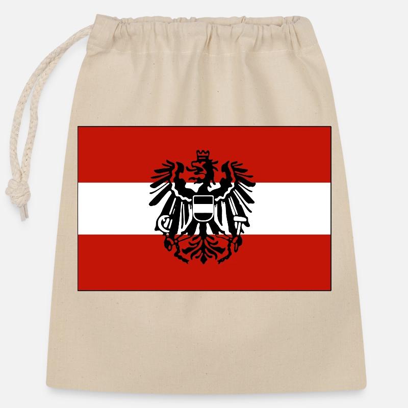 Austria Mask - Closable cotton gift bag (25x30cm) - nature