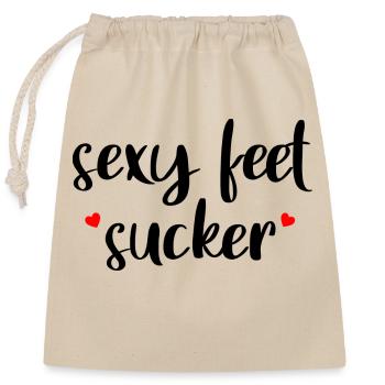 Sexy Feet Sucker - Verschließbarer Geschenkbeutel aus Baumwolle (25x30cm) - Natur - Vorne