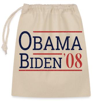 Vintage Barack Obama Joe Biden 2008 II - Closable cotton gift bag (25x30cm) - nature - Front