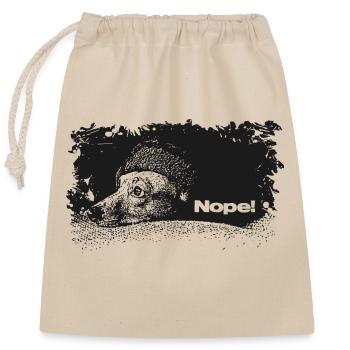 Nope - Heute nicht - Verschließbarer Geschenkbeutel aus Baumwolle (25x30cm) - Natur - Vorne