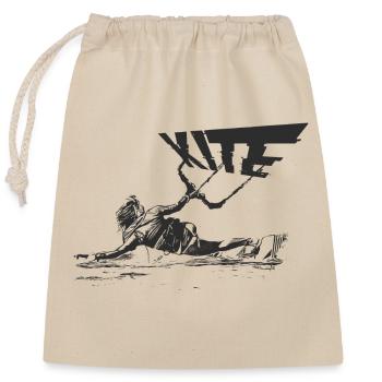 Kitegirl Kiten Kite black - Closable cotton gift bag (25x30cm) - nature - Front