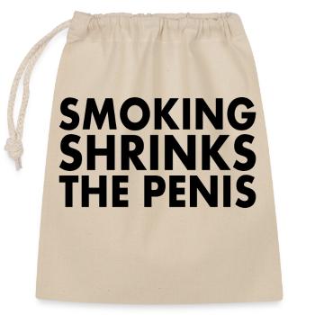 Smoking shrinks the penis - Closable cotton gift bag (25x30cm) - nature - Front