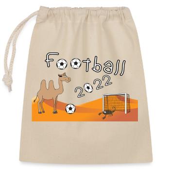 Football 2022 Football 2022 World Cup - Closable cotton gift bag (25x30cm) - nature - Front