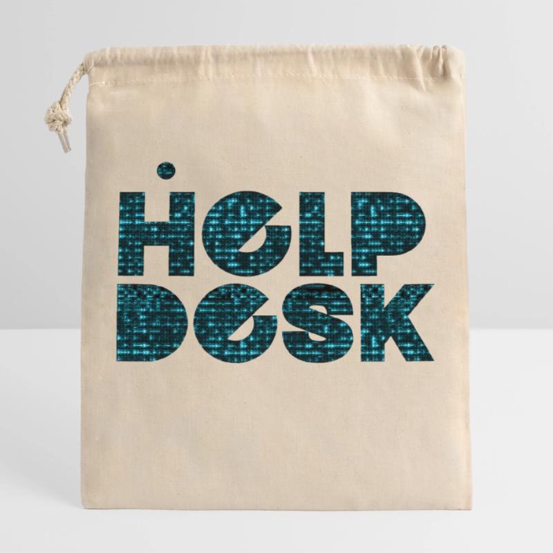 helpdesk IT support geek computer computer geek Closable cotton gift bag (25x30cm)