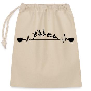 Saut en longueur Triple saut Saut en longueur Saut en hauteur - Sac cadeau en coton avec cordon (25 x 30 cm) - nature - Devant