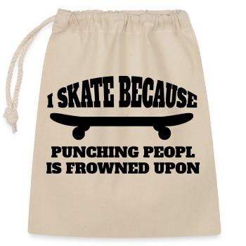 Skateboard Skaten Skateboarding Skater Longboard - Verschließbarer Geschenkbeutel aus Baumwolle (25x30cm) - Natur - Vorne