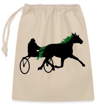 Sulki at the trot - Closable cotton gift bag (25x30cm) - nature - Front