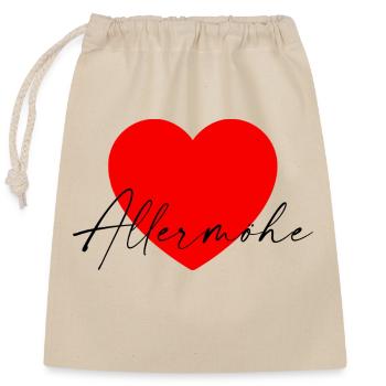 i Love Allermöhe - Verschließbarer Geschenkbeutel aus Baumwolle (25x30cm) - Natur - Vorne
