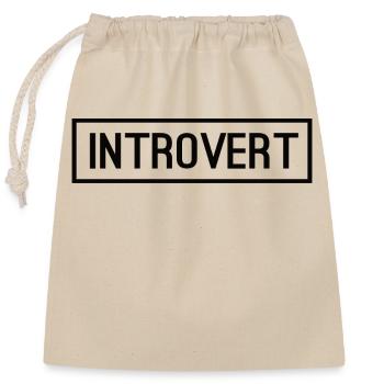 Introvert Box black - Verschließbarer Geschenkbeutel aus Baumwolle (25x30cm) - Natur - Vorne