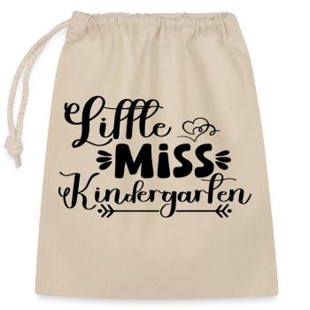 Little Miss Kindergarten - Closable cotton gift bag (25x30cm) - nature - Front