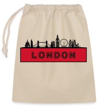City London - England Great Britain - Closable cotton gift bag (25x30cm) - nature - Front