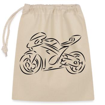 Superbike - Motorrad - Verschließbarer Geschenkbeutel aus Baumwolle (25x30cm) - Natur - Vorne