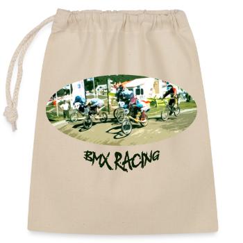 bmx - Sac cadeau en coton avec cordon (25 x 30 cm) - nature - Devant