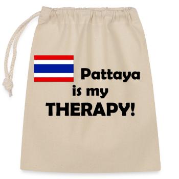 Pattaya is my Therapy - Verschließbarer Geschenkbeutel aus Baumwolle (25x30cm) - Natur - Vorne