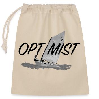 Optimiste - Sac cadeau en coton avec cordon (25 x 30 cm) - nature - Devant