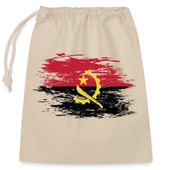 Drapeau angolais utilisé - Sac cadeau en coton avec cordon (25 x 30 cm) - nature - Devant