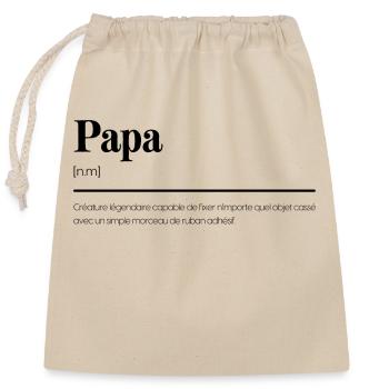 Papa - Cadeau original, définition - Sac cadeau en coton avec cordon (25 x 30 cm) - nature - Devant