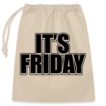 Funny Black Friday Weekly Prank Day Cool Jokes Pun - Closable cotton gift bag (25x30cm) - nature - Front