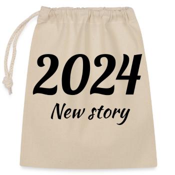Write your story. Allhafs - Closable cotton gift bag (25x30cm) - nature - Front