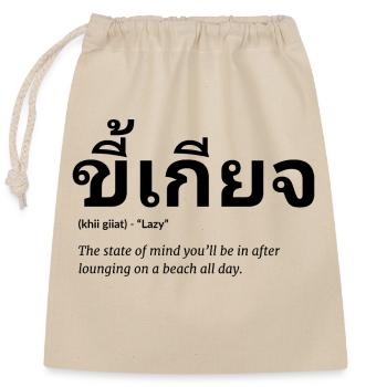 Thai - Closable cotton gift bag (25x30cm) - nature - Front