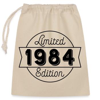 Année de naissance : 1984 - Sac cadeau en coton avec cordon (25 x 30 cm) - nature - Devant