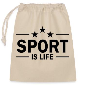 Basketball - Verschließbarer Geschenkbeutel aus Baumwolle (25x30cm) - Natur - Vorne