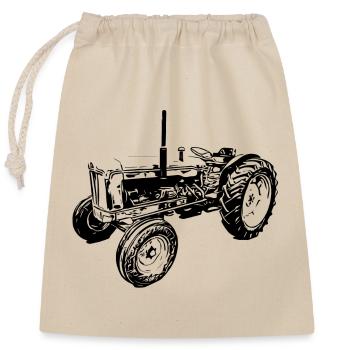 Tracteur Super Major 6 - Sac cadeau en coton avec cordon (25 x 30 cm) - nature - Devant