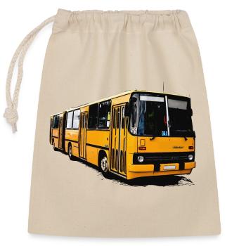 Yellow Ikarus Bus Z80 - Closable cotton gift bag (25x30cm) - nature - Front