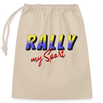 Rally my Sport gelb blau - Verschließbarer Geschenkbeutel aus Baumwolle (25x30cm) - Natur - Vorne