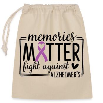 Memories Matter Kampf gegen Alzheimer - Verschließbarer Geschenkbeutel aus Baumwolle (25x30cm) - Natur - Vorne