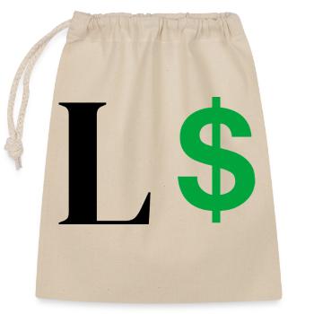 Lettre l dollar - Sac cadeau en coton avec cordon (25 x 30 cm) - nature - Devant