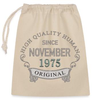 Since_November_1975 - Closable cotton gift bag (25x30cm) - nature - Front