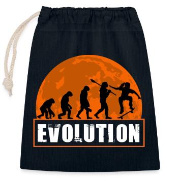 Entwicklung der Skateboard-Skater-Silhouetten-Kunst - Verschließbarer Geschenkbeutel aus Baumwolle (25x30cm) - Navy - Vorne