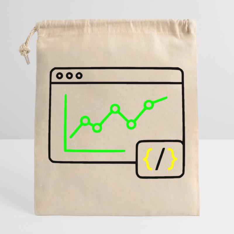 Web Analyse Chart Coding Browser Vektor Verschließbarer Geschenkbeutel aus Baumwolle (25x30cm)